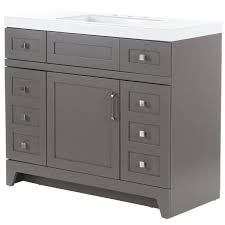 For main bathrooms and master suites, tall vanity cabinets are preferred because the. Home Decorators Collection Rosedale 42 In W X 19 In D Bath Vanity In Taupe Gray With Cultured Marble Vanity Top In White With White Sink Rd42p2 Tg The Home Depot