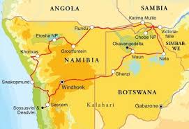 Schau dir unsere auswahl an namibia map an, um die tollsten einzigartigen oder spezialgefertigten handgemachten stücke aus unseren shops für drucke zu finden. Rundreise Namibia Botswana Victoriafalle Zeltsafari Oder Hotel Lodgesafari 21 Tage Djoser Reisen Djoser Reisen