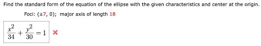 Find The Standard Form Of The Equation