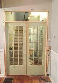 french doors with a transom window