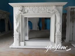 Hand Carved White Marble Fireplace