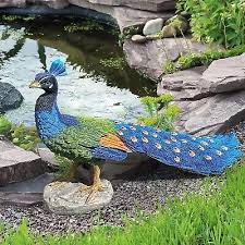 Peacock Sculpture 53cm Garden Ornaments