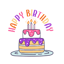 happy birthday cake doodle vector
