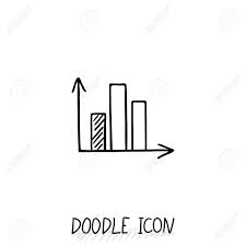 Vector Doodle Diagram Icon Chart With Columns Of Different Size
