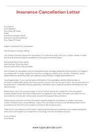 insurance cancellation letter templates