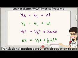 Mcat Physics Kinematic Equations And