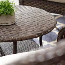 Round Wicker Outdoor Patio Coffee Table