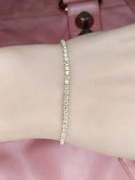 1 carat tennis bracelet 17cm, Women's Fashion, Jewelry & Organizers,  Bracelets on Carousell