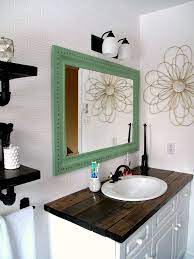 rustic wood vanity top diy bathroom
