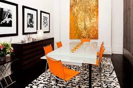 orange color in your dining room why not