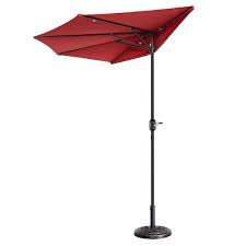 Villacera Hwd630722 9 Outdoor Patio Half 5 Ribs Umbrella Red