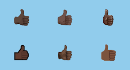 What is the black thumbs up?