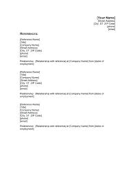 Reference Page Template Resume Format Of A Resume Example Of And