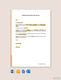 business invitation letter template in