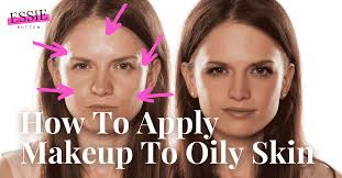 applying makeup to oily skin