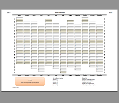 Calendars for 2021 in microsoft excel format (.xlsx file). Year Planner Template 2021 Excel Printable File Infozio