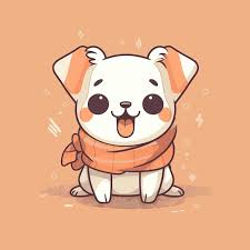 cute chibi dog kawaii ilration