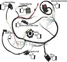 Alternator wiring hi i need help in determining what is. Amazon Com Annpee Complete Wiring Harness Kit Wire Loom Electrics Stator Coil Cdi For Atv Quad 4 Four Wheelers 150cc 200cc 250cc Go Kart Dirt Pit Bikes Automotive