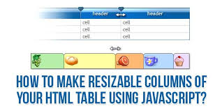 resizable columns of your html table