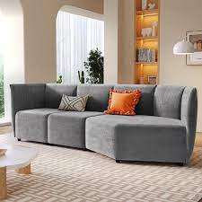 polyester curved sectional sofa