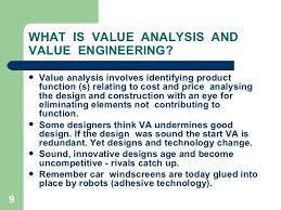 Value Engineering And Value Analysis