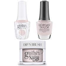 gelish tweed me trio pale crème includes gel polish lacquer and dip