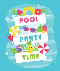 Summer Pool Or Beach Party Poster Or Stock Vector