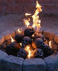Real Gas Fireplace Skull Logs
