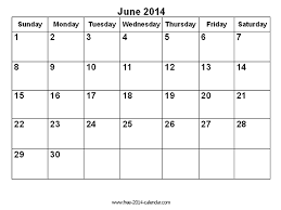 Blank Calendar Templates 2014 June 2014 Calendar Printable Blank