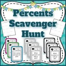 Percents Scavenger Hunt Percent