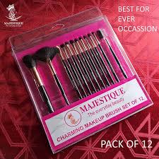 majestique makeup brush kit soft bristles cosmetic tools premium synthetic 12 pcs