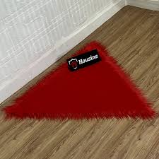red triangle faux fur rug luxury