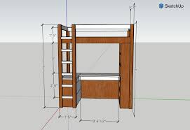 Single Wood Loft Bed With Desk
