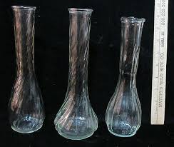 clear glass bud vase hoosier swirl