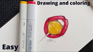 how to draw and color a lollipop lips