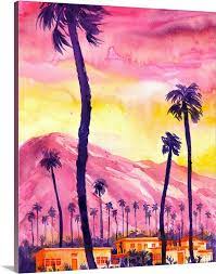 Sunset In Palm Springs California Wall