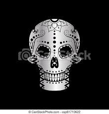 With simple peel and stick application you can transform furniture, kitchens, bathrooms, film sets, commercial environments and pretty much any flat dry surface you can. Vector Metal Sugar Skull With Floral Pattern On Black Background Luxury Illustration Of Sugar Skull For Mexican Day Of The Canstock