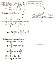 find the equation of the perpendicular