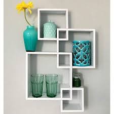 Greenco Decorative Wall Shelving 4 Cube