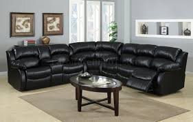 8000 reclining sectional sofa in black