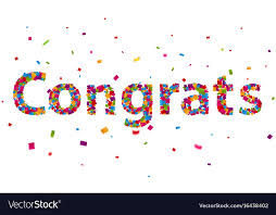 Congratulations Sign With Colorful Confetti Vector Image