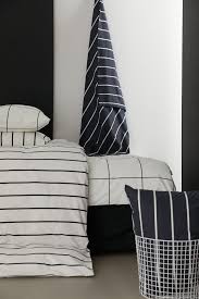 striped duvet cover set dark grey