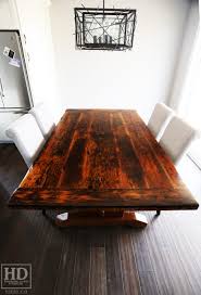 reclaimed wood trestle table made from