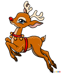 how to draw christmas deer deer