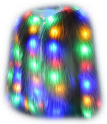 Faux Fur Led Jacket Light Up Coat For Halloween Xmas Party Costume Plus Size 6xl Ebay