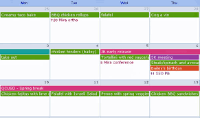 Meal Planning Google Calendar