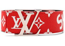 Louis Vuitton X Supreme Initiales Belt 40 Mm Monogram Red