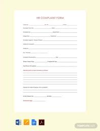 Free Hr Complaint Form Template Download 68 Forms In Word Pdf