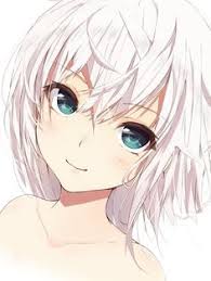 Znalezione obrazy dla zapytania anime girl white short hair white eyes