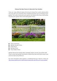 Choose The Best Fence To Decorate Your